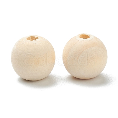 Natural Unfinished Wood Beads WOOD-XCP0001-19G-1