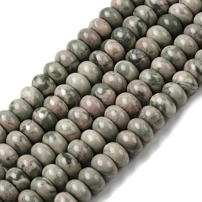 Natural Green Wood Lace Stone Wooden Jasper Beads Strands G-A280-A29-02-1