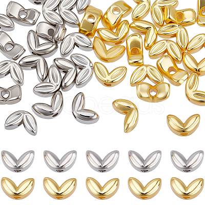 50Pcs 2 Colors Brass Beads KK-BBC0018-23-1