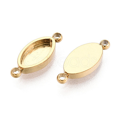 304 Stainless Steel Connector Cabochon Settings STAS-N115-33G-1