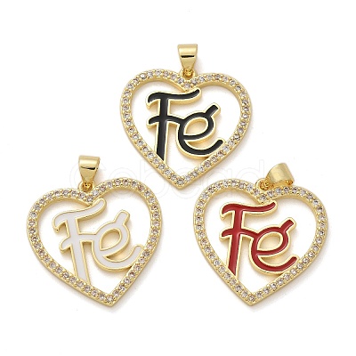 Brass Micro Pave Cubic Zirconia Pendants KK-M319-04G-1