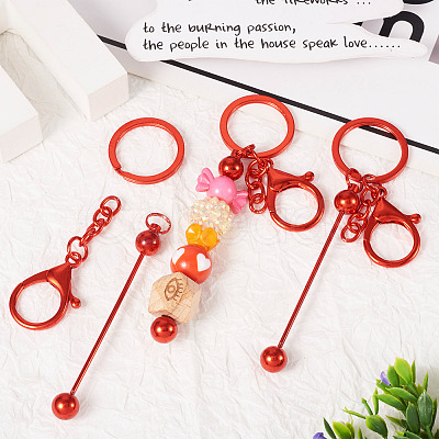 5Pcs Alloy and Brass Bar Beadable Keychain for Jewelry Making DIY Crafts DIY-SW0001-15B-1