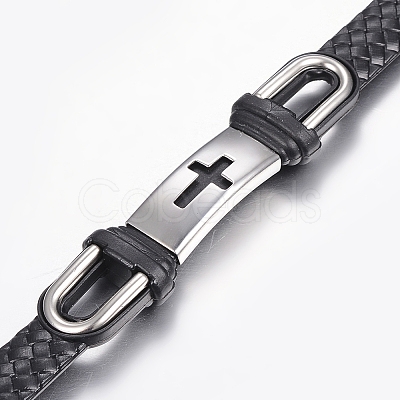 PU Leather Braided Cord Bracelets BJEW-E324-C19-1