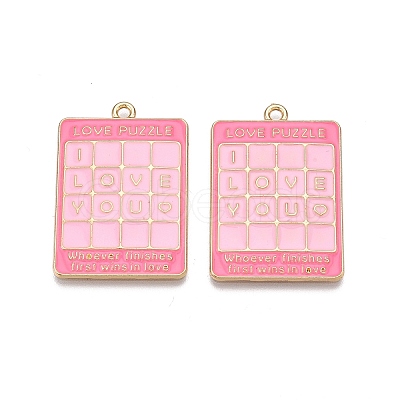 Rack Plating Alloy Enamel Pendants ENAM-N056-430A-1