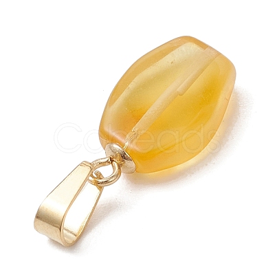 Gradient Color Natural Amber Pendants PALLOY-JF04930-02-1