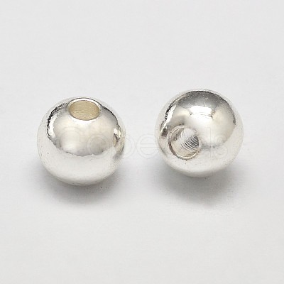Rack Plating Brass Round Spacer Beads X1-KK-I601-4mm-S-RS-1