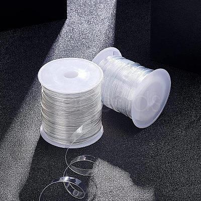 Nbeads 2 Rolls 2 Style Polyurethane Transparent Straps DIY-NB0006-71-1