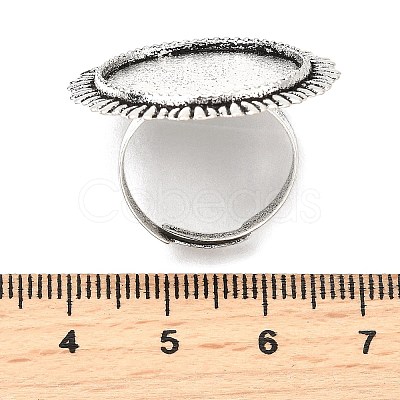 Vintage Adjustable Iron Finger Ring Components Alloy Cabochon Bezel Settings PALLOY-Q300-14AS-NR-1