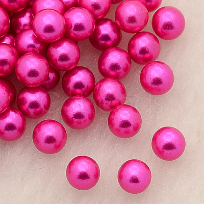 No Hole ABS Plastic Imitation Pearl Round Beads MACR-F033-4mm-16-1