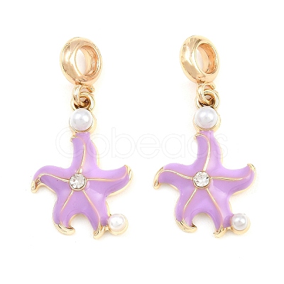 Alloy Enamel European Dangle Charms AL-CBAC2D3-01G-02-1