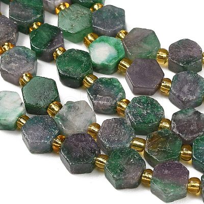 Dyed Natural Fuchsite Beads Strands G-F833-B04-01-1