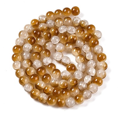 Crackle Baking Paint Imitation Jade Glass Beads Strands DGLA-T003-10mm-M-1