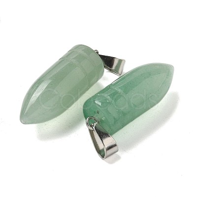 Natural Green Aventurine Pointed Pendants G-B127-18P-05-1