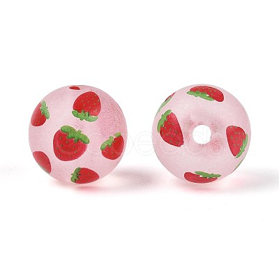 Transparent Frosted Acrylic Beads FACR-T008-03C-1