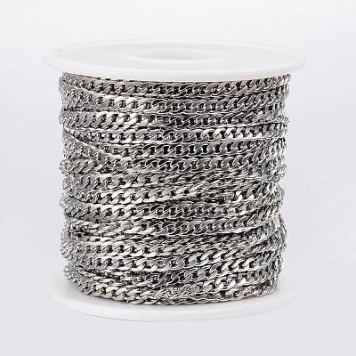 Tarnish Resistant 304 Stainless Steel Cuban Link Chains CHS-H009-14P-1