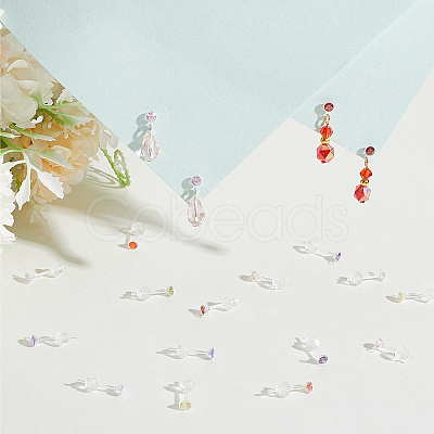 10Pairs 10 Colors Resin Stud Earring Finding RESI-BBC0001-03-1