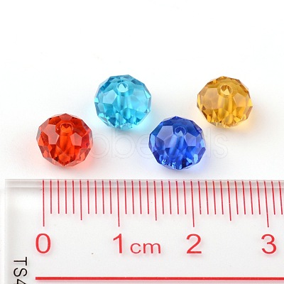 Faceted Rondelle Transparent Glass Beads GLAA-R152-8mm-M1-1