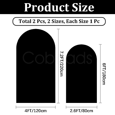 2Pcs 2 Styles Polyester Wedding Arch Cover Cloth FEPA-CN0001-02C-1