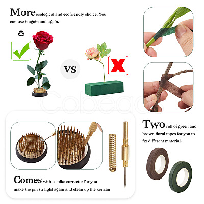 1Pc Brass & Plastic Flower Pin Frogs DIY-MB0001-04-1