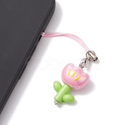 Flower Acrylic Mobile Straps HJEW-JM01883-1