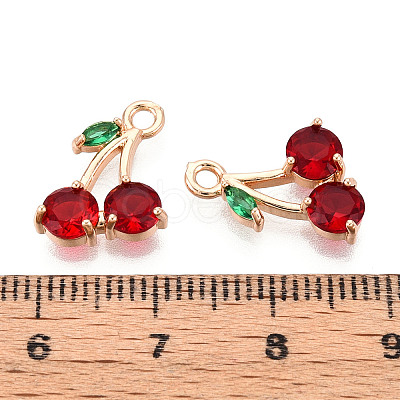 Brass Micro Pave Cubic Zirconia Pendants KK-T074-70KCG-02-1