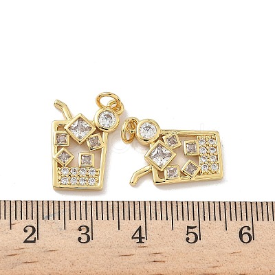 Brass Micro Pave Cubic Zirconia Pendants KK-P325-31G-1
