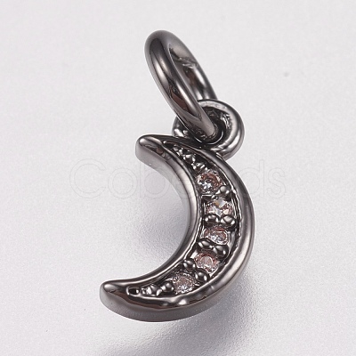 Brass Micro Pave Cubic Zirconia Charms X-ZIRC-E147-59B-1