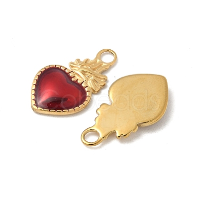 304 Stainless Steel Enamel Pendants STAS-V015-18B-G-1