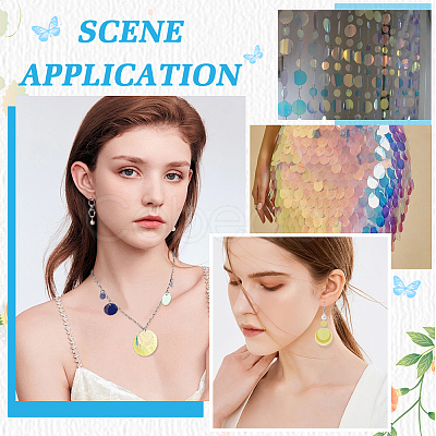 300pcs 5 Styles Iridescent PVC Paillette/Sequins Pendants PVC-SC0001-10-1