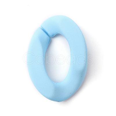 Spray Painted Acrylic Linking Ring OACR-WH0006-16L-1