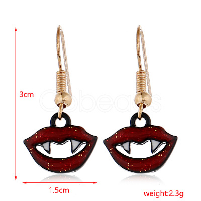 Halloween Theme Alloy Enamel Dangle Earrings FS-WG50C46-20-1