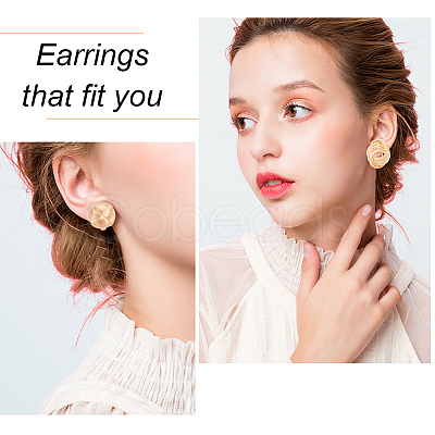 4 Pairs 4 Style Alloy Round Knot Clip-on Earrings for Women EJEW-AN0004-31-1