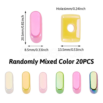 20Pcs UV Plating Opaque Acrylic European Beads OACR-TADJ0001-16I-1