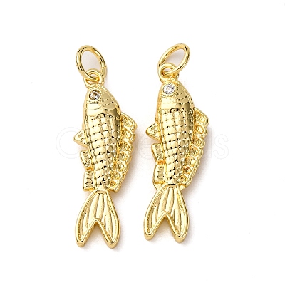Brass Micro Pave Cubic Zirconia Pendants KK-A271-03F-G-1