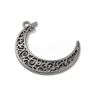 Tibetan Style Alloy Hollow Moon Links TIBEP-5312-B-FF-1