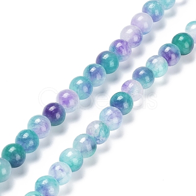 Faceted Rondelle Dyed Natural White Jade Bead Strands G-D073-01E-1