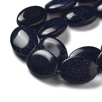 Synthetic Blue Goldstone Beads Strands G-P528-M02-01-1