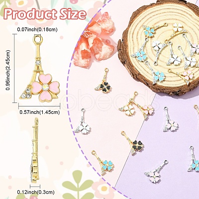 10Pcs Rack Plating Alloy Rhinestone Pendants FIND-YW0008-91A-1