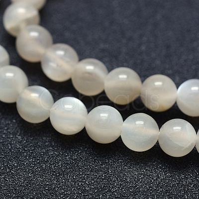 Natural White Moonstone Beads Strands G-P342-02A-6mm-AB-1