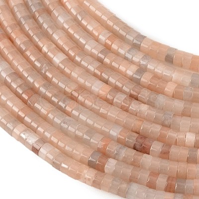 Natural Peach Moonstone Beads Strands G-M420-A07-01-1