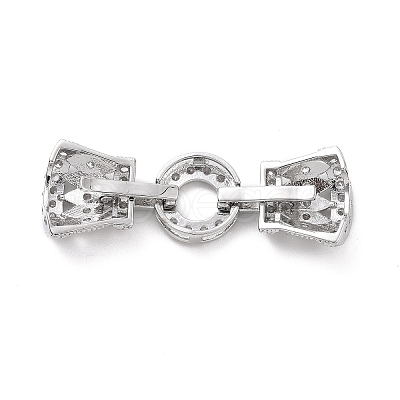 Eco-Friendly Rack Plating Brass Micro Pave Clear Cubic Zirconia Watch Band Clasps ZIRC-F843-28P-1