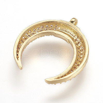 Brass Micro Pave Cubic Zirconia Pendants X-ZIRC-G107-05G-1