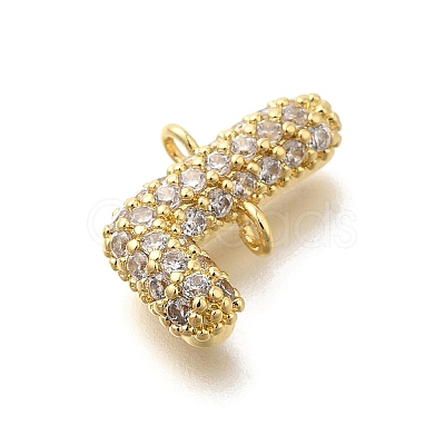 Brass Micro Pave Cubic Zirconia Letter Links X-KK-I717-04L-1