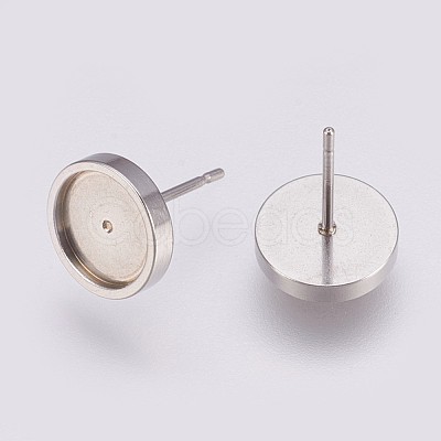 Non-Tarnish 201 Stainless Steel Stud Earring Settings STAS-I088-F-02P-1