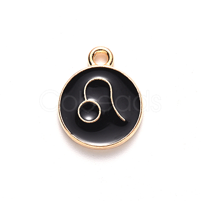 Alloy Enamel Pendants X-ENAM-S124-01B-08G-1