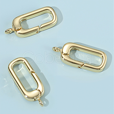 6Pcs Rack Plating Brass Spring Gate Rings KK-SC0006-48G-02-1