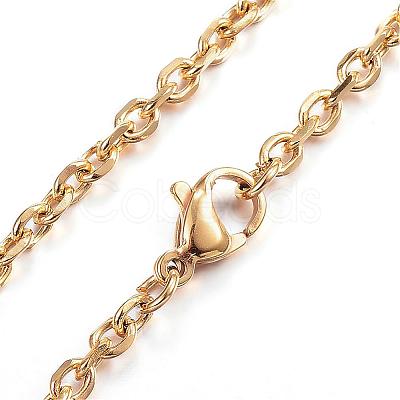 304 Stainless Steel Necklaces NJEW-E080-12G-1