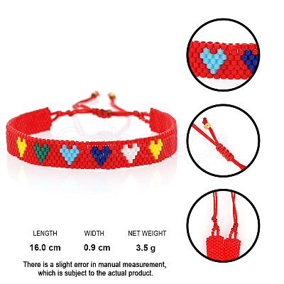 Bohemian Glass Seed Beaded Braided Bead Bracelets for Women NO2145-1