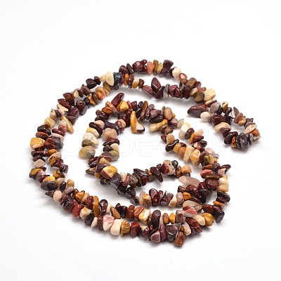 Natural Mookaite Chip Bead Strands X-G-M205-39-1