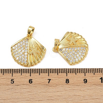 Brass Micro Pave Cubic Zirconia Pendants X-KK-C093-07G-1